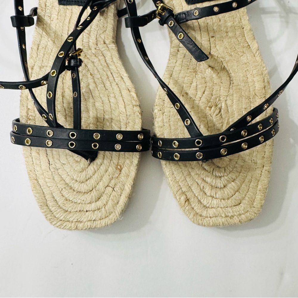 MADEWELL The Mira Espadrille Thong Sandal True Black Size 10 - Picture 9 of 14